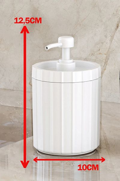 Pufwin Home Double XL Large Size 700ml Countertop Liquid Soap Dispenser and Cotton Lotion Set White