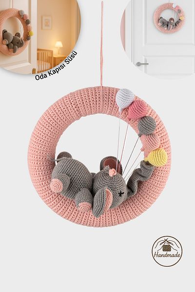 Wellgro Cuddly Amigurumis Cute Elephant Kids Room Door & Wall Ornament
