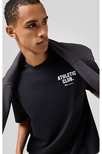 Champion Αθλητικό Ανδρικό Μπλουζάκι Μαύρο SS Tee-220914-KK001