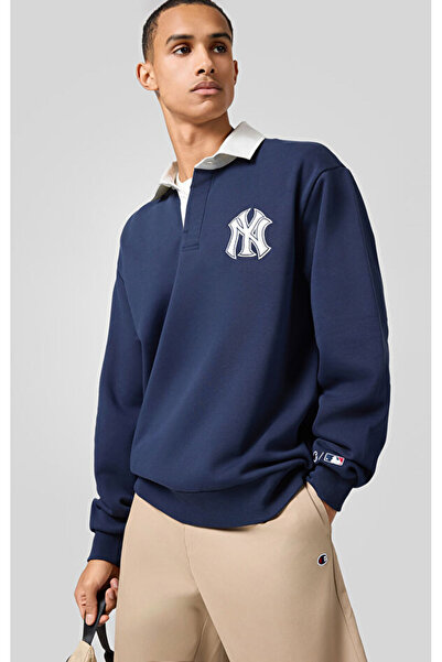 Champion MLB Polo Neck Sweatshirt Lacivert Erkek Sweatshirt-220449-BS538