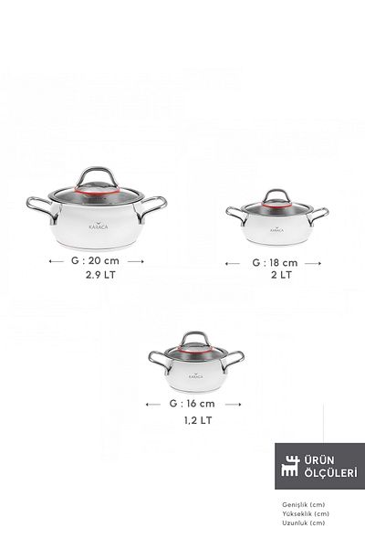 Karaca Emirgan 6-Piece Steel Midi Set with Induction Base