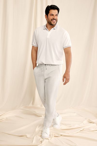 AC&Co / Altınyıldız Classics Men's Gray Slim Fit Slim Fit Tie Waist Striped Side Pockets Casual Jogger Pants