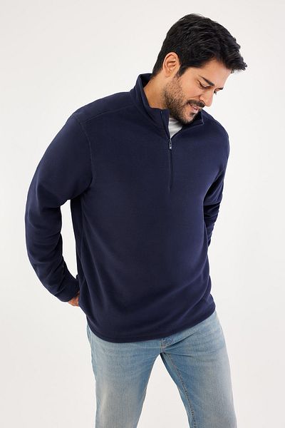 AC&Co / Altınyıldız Classics Ανδρική μπλούζα μπλούζα με κρύο αδιάβροχο φλις κρύο γιακά, χωρίς πίπισμα, ανδρική μπλούζα