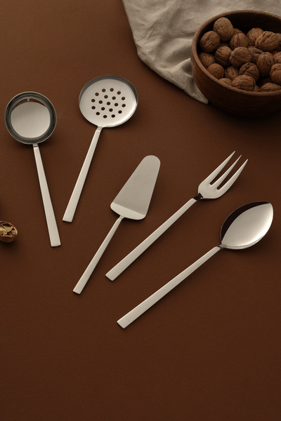 Hisar Tulip 5 Piece Steel Serving Set