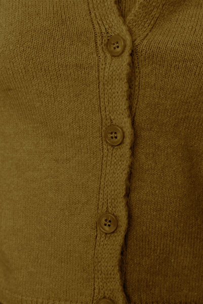 Trendyol Collection Khaki Crop Soft Textured 2-Piece Blouse-Cardigan Knitwear Set Twoaw21Hi0107
