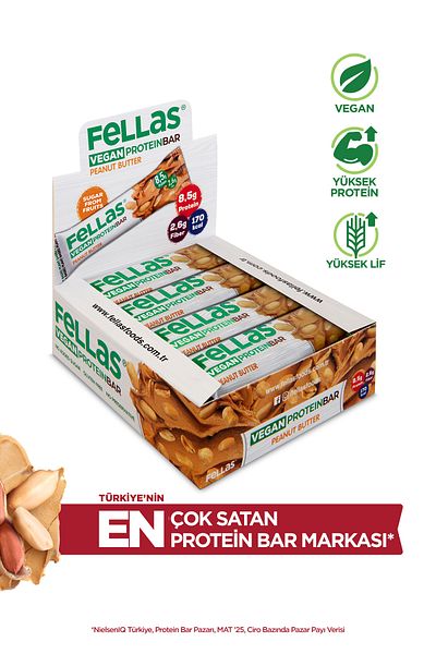 Fellas Vegan Protein Bar - Peanut Paste 40g X 12 Pieces