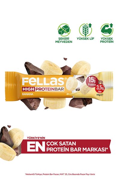 Fellas Banana High Protein Bar - 45g x 12 Pieces