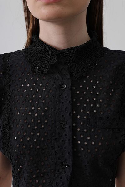 Trendyol Collection Cămașă crop fără mâneci din bumbac negru TWOSS25GO00175