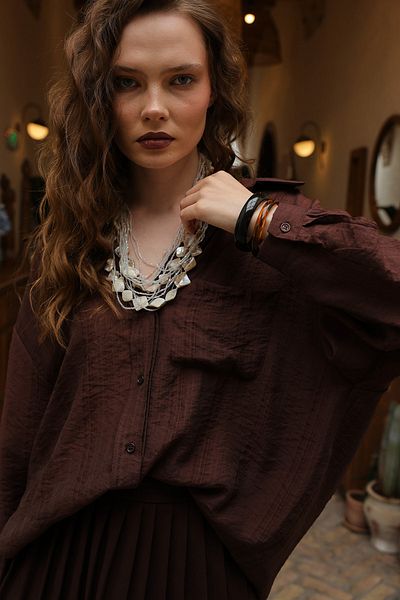 Trendyol Collection Кафява риза TWOAW26GO00072