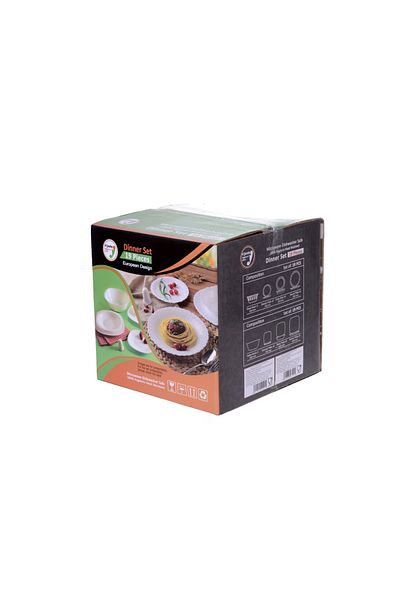 Eljado Eljado Table Service, Round White Opal, 19 Pieces