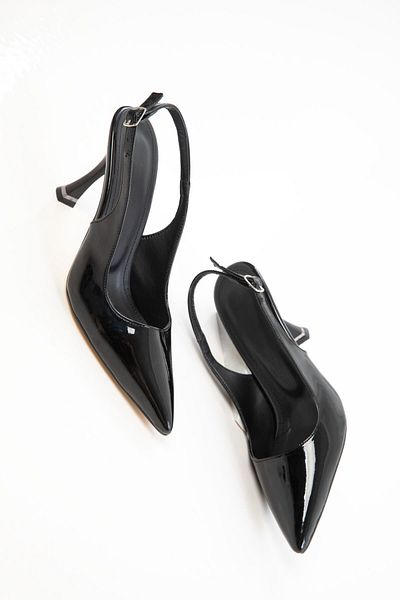 SOHO Black Patent Leather Women's Classic Heeled Shoes 20783