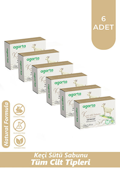 Agarta Keçi Sütü Sabunu Doğal 150 gr 6 Adet