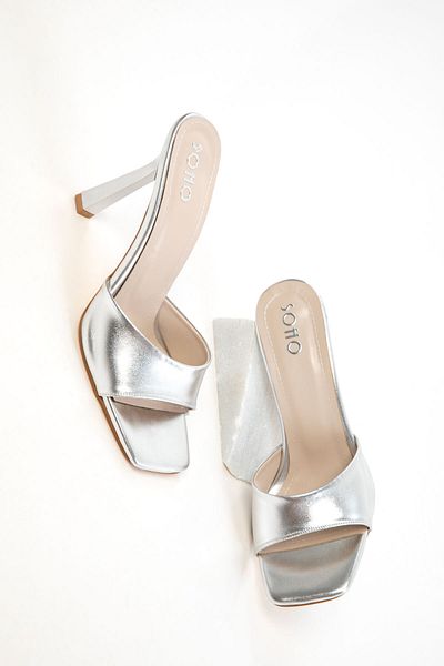 SOHO Silver Women's Classic Heeled Shoes 20754
