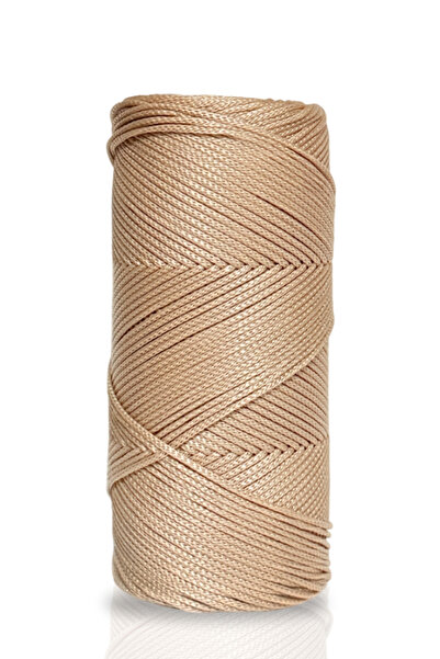 Akduman İplik 200 gr - 2mm Sütlü Kahve Polyester Makrome Ipi Çanta Ipliği Ve Supla Ip