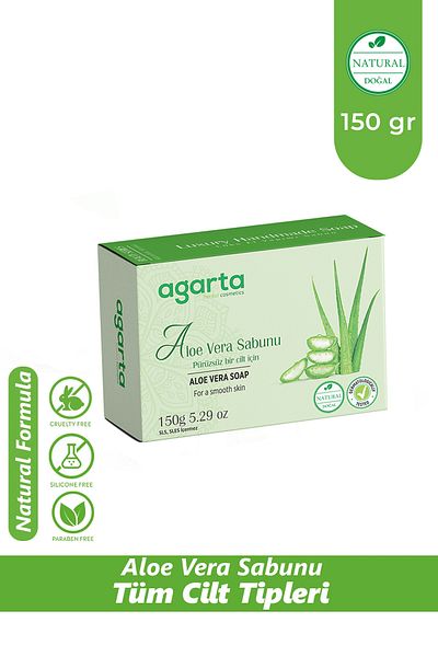 Agarta Natural Solid Soap with 50% Aloe Vera Extract with Repairing Effect 150 gr