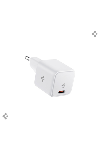 Spigen 27W USB-C Ultra Mini Hızlı Şarj Aleti Samsung PPS GaN Akım Korumalı  Type-C White - ACH03826