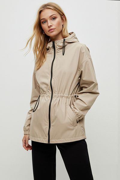 Trendyol Collection Πέτρινο Χαλαρωμένο Αδιάβροχο & Αντιανεμικό