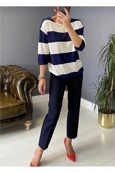 EN MODA STORE Carrot Pazu Classic Stylish Women's Navy Blue Pants.