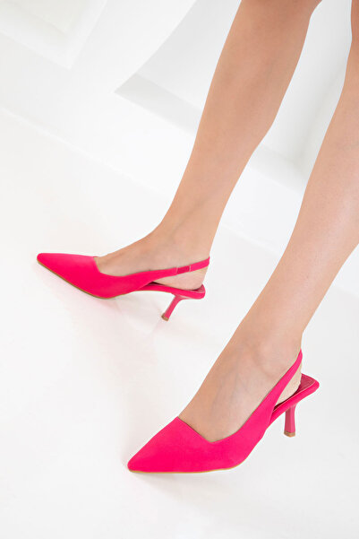 SOHO Fuchsiové matné saténové dámské klasické boty na podpatku 20782