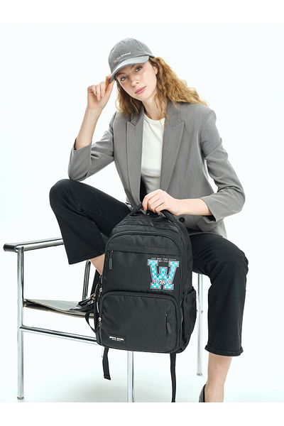 Pierre Cardin Rucsac negru pentru școală pentru copii 07PCT1003