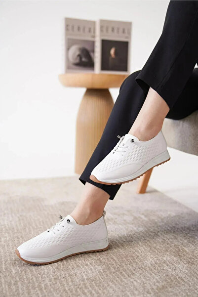 TUGERDİ Ortopedik Tabanlı Günlük Yumuşak Rahat Kadın Cilt Ipli Laser Babet Ayakkabıı