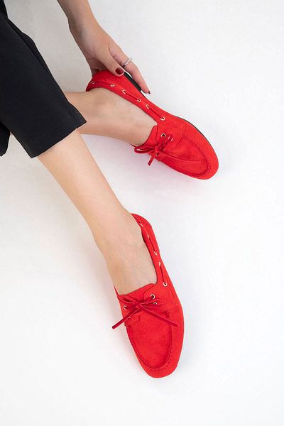SOHO Pantofi de damă din piele intoarsa rosie 20481