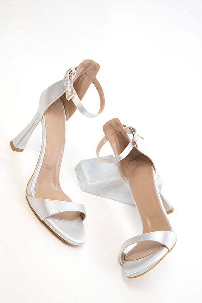 SOHO Gümüş Saten Kadın Klasik Topuklu Ayakkabı 20804