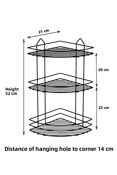 Sas Haus منظم زاوية الحمام اللاصق باللون الأسود مكون من 3 طبقات، حامل شامبو، رف دش زاوية معدنية مقاومة للصدأ