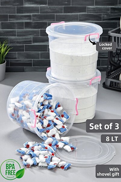 Tugomer 8 Lt Mega Detergent Container - Powder Tablet Bathroom Organizer with...