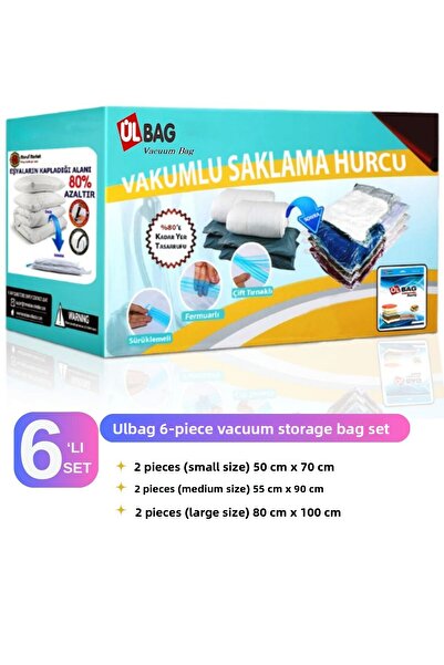 ÜLBAG Marufmarket 6-Piece Vacuum Storage Bag Set Duvet & Pillow & Blanket - Vacuum Bag - Vacuum Bag