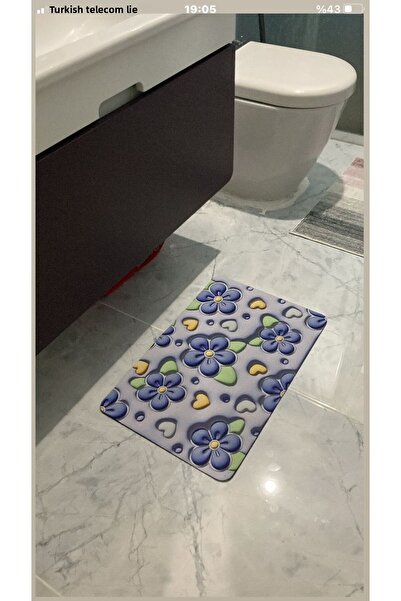 HOLLYHOME Подложка за баня, гумена основа, неплъзгаща се подова подложка Кили...