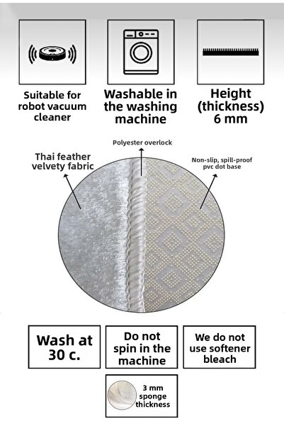 Artızon Gold Decorative Modern Design Non-Slip Base Washable Set Set Bath Mat 50X60-60X90 cm