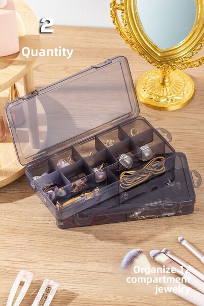 Porsima Org600 2-Piece Organizer with Lid and Compartments - Multi-Purpose Bead Jewelry Box