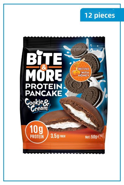 bite & more Protein Cocoa Pancake / Protein Cocoa Pancake 50 Grams X 12 Pieces - Cookie Cream