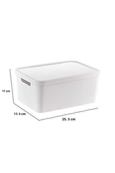 Smartware Set of 4 White Stafi Box - Multi-Purpose, with Lid, 4.5 Lt