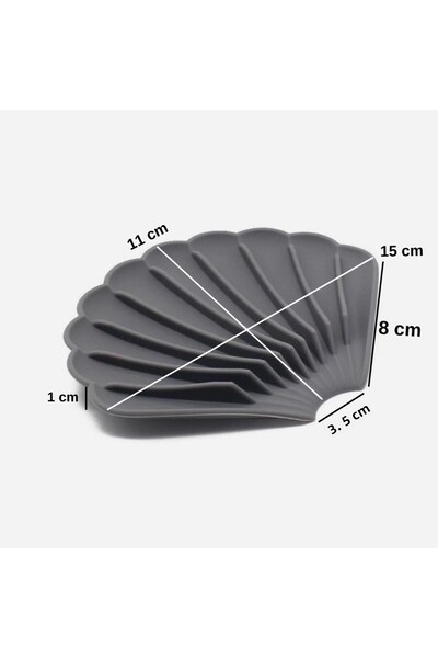 omilife Gray Color Non-Slip Oyster Shaped Silicone Soap Dish Soap Storage Holder & Portable Soap Case Pla