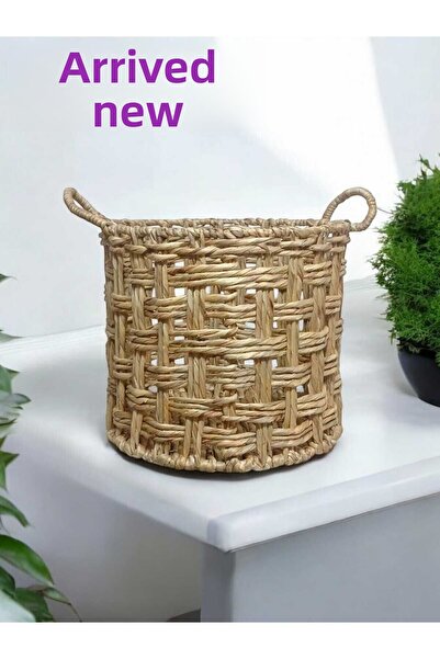 Yenigeldi 1 брой естествена декоративна плетена кошница, 35 см ширина и 40 см височина - Yen240022b