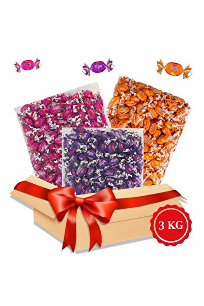 KENT حلوى العيد 3 × 1 كجم قلادة العيد (كرز نباتي، فراولة أنيقة، برتقال أنيق)