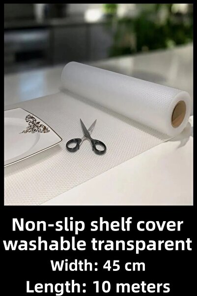 Pc Premium Center غطاء رف بيتيتك غير قابل للانزلاق شفاف 45 سم × 10 متر (قابل ...