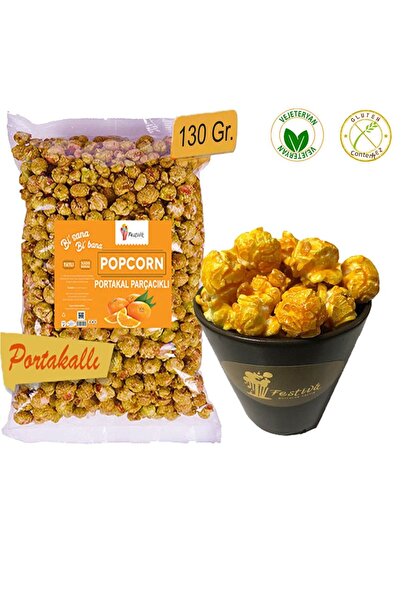 Festiva 3 Packs of Caramel Popcorn with Natural Orange Chunks / Popcorn 130 gr.