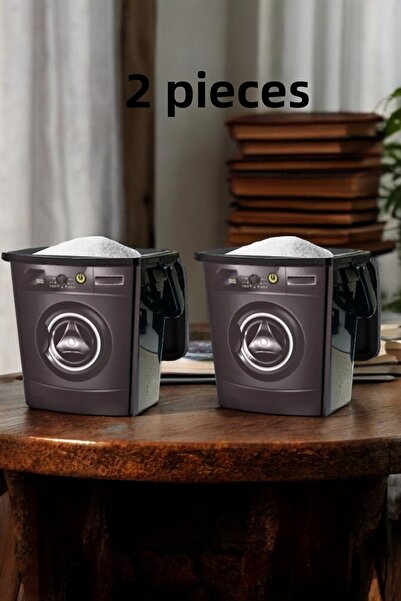 FERAH PLASTİK طقم حامل منظف مزخرف سعة 12 لتر مكون من قطعتين - حاوية تخزين وصن...