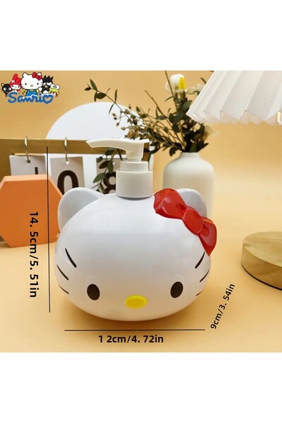 bundle island Liquid Soap Dispenser Pressure Lotion Bottle with Hello Kitty Figure
