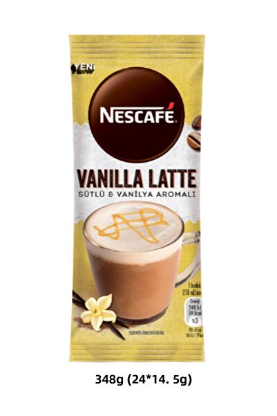 Nescafe خليط القهوة القابل للذوبان مع حليب اللاتيه والفانيليا 14.5 جم × 24