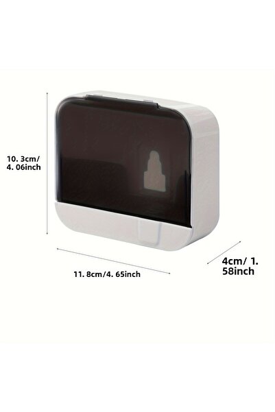 Choice حامل صابون حمام أبيض قطعة واحدة مع غطاء قلاب وصندوق تخزين صابون مثبت ع...