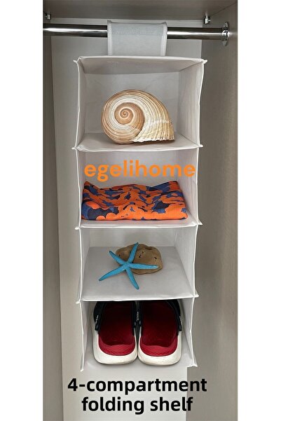 Generic Brand رف قابل للطي مكون من 4 أقسام مع فرق egihome