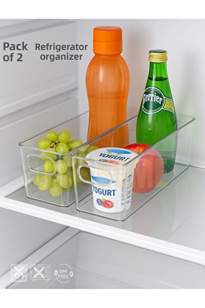 Jet's Home 2-Piece Refrigerator Organizer Storage Organizer Bpa Free Organizer Shockproof 29X11X9 cm