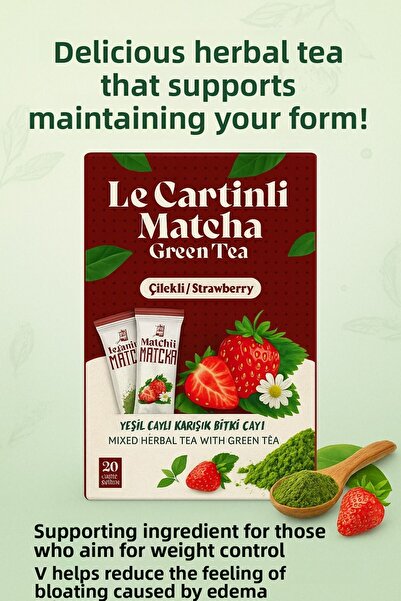 BİZİMHEKİM ŞİFA EVİ شاي ماتشا الأخضر من لي كارتينلي - شاي طبيعي للإيديم بنكهة...