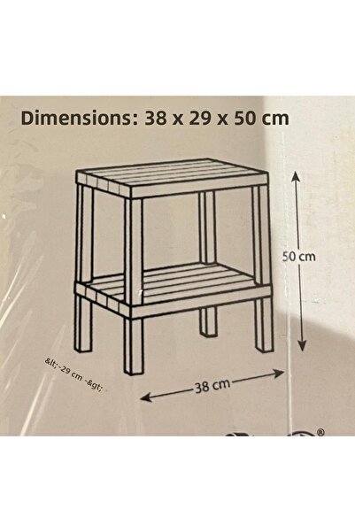 Ecolux Ombeg Διακοσμητικό (ίσιο) 2 επιπέδων Πλαστικό Οργάνωση Μπάνιου πολλαπλών χρήσεων Ράφι Γλάστρας ΛΕΥΚΟ