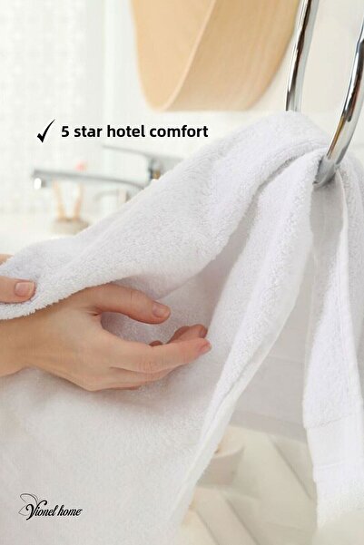 Vionel Home 1 Piece |   Cotton, White Hand Towel |   Hand, Face, Head Towel |   Spa and Hotel Towel, (50X90 cm)