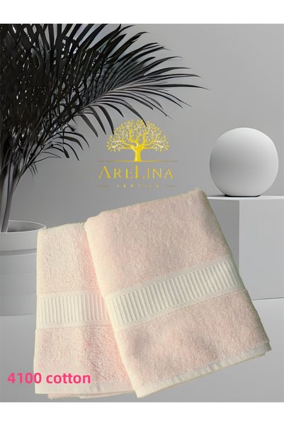 Arelina Textile 100% Cotton Gaia Pink 50 X100 Set of 2 Towels (Hand-Bath Towel)